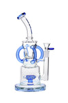 5007 LZ5007 11-inch NICE GLASS Sprocket Perc 4-Arm Recycler Blue, Clear, Gold, Jade-Green, Smoke, Yellow, White