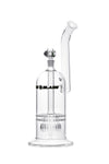 8022 | N8022 17 inch 7mm NICE GLASS Jumbo Double Disc & Showerhead Bubbler