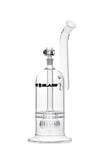 8022 | N8022 17 inch 7mm NICE GLASS Jumbo Double Disc & Showerhead Bubbler