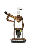 8034 | N8034 9 inch NICE GLASS Copper Plated Gas Mask Bubbler