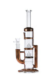 8043 | N8043 14 inch NICE GLASS Electroplated Double Tree Perc