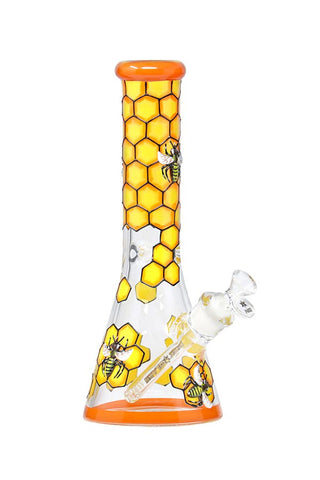 019.5 | ST019 12.5 inch NICE GLASS 3D-Wrap Honey Bee Beaker