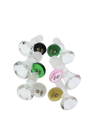 195.5 | 19 mm V BOWL NICE GLASS Thick Cone Bowl with Colored Stopper