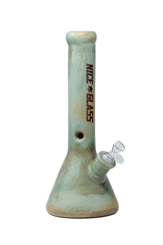 1302.5 | XS-1302G 13 inch NICE GLASS Stonework Green Ceramic Bong