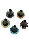 225 YX-225 NICE GLASS Black & Colour Saucer Disc Bowl