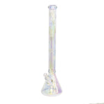 1176.5 | 24" Water Pipe with Beaker Base Chrome Finish with Snowflake Design