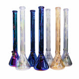 1176.5 | 24" Water Pipe with Beaker Base Chrome Finish with Snowflake Design