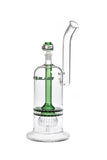 8022 | N8022 17 inch 7mm NICE GLASS Jumbo Double Disc & Showerhead Bubbler