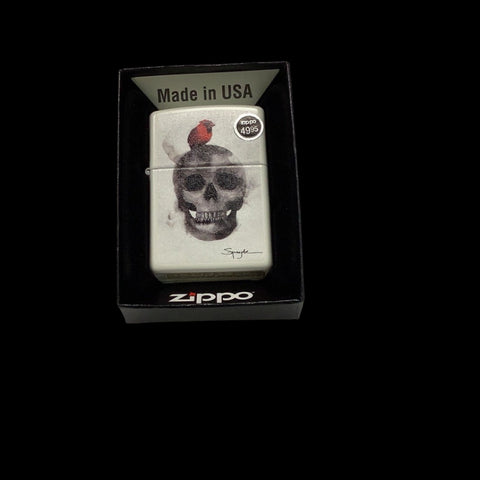 Skull on white Zippo lighter
