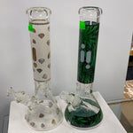 1743| GoldDiamondPrintBeaker,Bowl,14" 7mm Decal Beaker