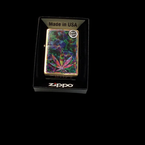 Leaf on brass zippo lighter