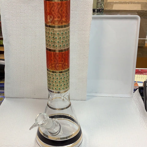1464  16” Beaker with leaf wrap Decal Beaker