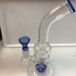 1012 8 inch Bent shower w/Colored Bowl
