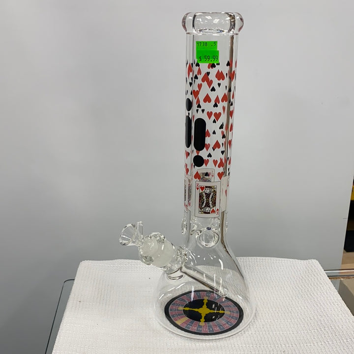 1 738 P oker P rintBeaker,Bowl,14" 7 mm D ecal B eaker