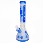1649 | 15" Frosted Infyniti Brand Water Pipe with Ice Catcher Color Tube Beaker