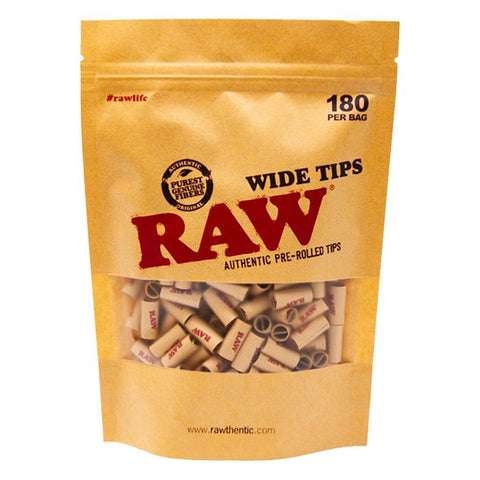 .2 RAW wide Tips authentic Pre-rolled 180 TIPs