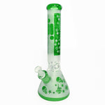 1649 | 15" Frosted Infyniti Brand Water Pipe with Ice Catcher Color Tube Beaker