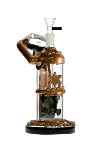 8034.5 | N8034 9 inch NICE GLASS Copper Plated Gas Mask Bubbler