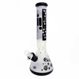 1649 | 15" Frosted Infyniti Brand Water Pipe with Ice Catcher Color Tube Beaker